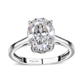 Moissanite Solitaire Ring in Platinum Over Sterling Silver (Size 10.0) 2.70 ctw - Sticky add to cart bar
