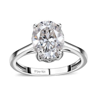 Moissanite Solitaire Ring in Platinum Over Sterling Silver (Size 10.0) 2.70 ctw