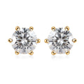 Moissanite Solitaire Stud Earrings in Vermeil Yellow Gold Over Sterling Silver 3.65 ctw - Sticky add to cart bar