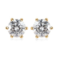 Moissanite Solitaire Stud Earrings in Vermeil Yellow Gold Over Sterling Silver 3.65 ctw