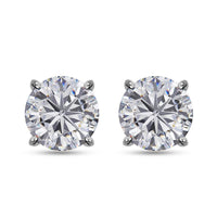 Moissanite Stud Earrings in Platinum Over Sterling Silver 2.90 ctw