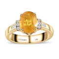 Doorbuster Luxoro 10K Yellow Gold Premium Madagascar Yellow Sapphire and G-H I2 Diamond Ring 2.40 ctw - Sticky add to cart bar