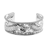 Bali Legacy Sterling Silver Dragon Cuff Bracelet (7.25 In) 35.10 Grams