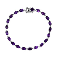 African Amethyst Link Bracelet in Platinum Over Sterling Silver (7.25 In) 10.35 ctw