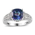 Blue Petalite, Moissanite Ring in Platinum Over Sterling Silver (Size 10.0) 2.10 ctw - Sticky add to cart bar