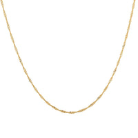 14K Yellow Gold 1.20mm Singapore Twist Chain Necklace 20 Inches 1.6 Grams