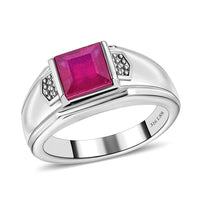 Niassa Ruby (FF) Men's Ring in Stainless Steel (Size 10.0) 2.35