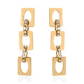 Simulated Diamond Paperclip Earrings in ION Plated Yellow Gold Stainless Steel - Sticky add to cart bar