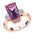 Luxoro 10K Rose Gold AAA Patroke Kunzite and G-H I3 Diamond Ring 6.65 ctw - Sticky add to cart bar