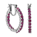 Doorbuster Karis Ruby Inside Out Hoop Earrings in Platinum Bond 3.65 ctw - Sticky add to cart bar