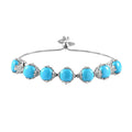 Sleeping Beauty Turquoise Bolo Bracelet in Platinum Over Sterling Silver (10.50 In) 12.00 ctw - Sticky add to cart bar