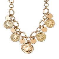 Coin Charm Necklace 20-22 Inches in Goldtone