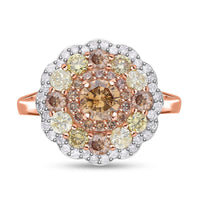 Luxoro 10K Rose Gold Natural Multi Diamond (I3) Ring (Size 10.0) 2.00 ctw