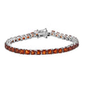 Doorbuster Asscher Cut Brazilian Cherry Citrine Bracelet in Platinum Over Sterling Silver (6.50 In) 11.00 ctw - Sticky add to cart bar