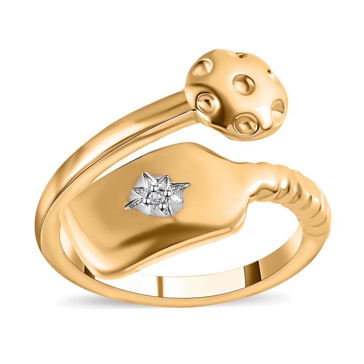 Karis Moissanite Bypass Ring in 18K YG Plated (Size 10)