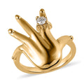 Moissanite Ring in Vermeil Yellow Gold Over Sterling Silver (Size 10.0) 0.10 ctw - Sticky add to cart bar