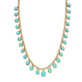 Premium Sleeping Beauty Turquoise Necklace 18-20 Inches in Vermeil Yellow Gold Over Sterling Silver 14.15 ctw - Sticky add to cart bar