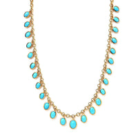 Premium Sleeping Beauty Turquoise Necklace 18-20 Inches in Vermeil Yellow Gold Over Sterling Silver 14.15 ctw