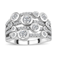 Doorbuster Moissanite Ring in Platinum Over Sterling Silver (Size 10.0) 1.30 ctw