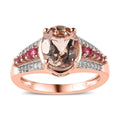 Premium Marropino Morganite, Multi Gemstone Ring in Vermeil RG Over Sterling Silver (Size 7.0) 2.85 ctw - Sticky add to cart bar