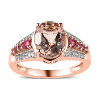 Premium Marropino Morganite, Multi Gemstone Ring in Vermeil RG Over Sterling Silver (Size 7.0) 2.85 ctw
