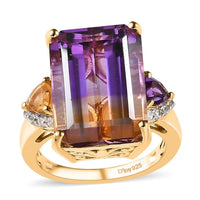 AAA Anahi Ametrine and Multi Gemstone Ring in Vermeil Yellow Gold Over Sterling Silver 13.75 ctw
