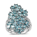 Betroka Blue Apatite Floral Ring in Platinum Over Sterling Silver (Size 7.0) 5.40 ctw - Sticky add to cart bar