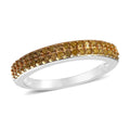 Yellow Diamond Ring in Platinum Over Sterling Silver (Size 10.0) 0.25 ctw - Sticky add to cart bar