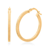 Rigato Italian 18K Yellow Gold Hoop Earrings 1.5 Grams