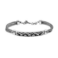 TLV Bali Legacy Sterling Silver Engraved Eagle Tulang Naga Bracelet (6.50 In) (12.25 g)