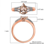 Luxoro 10K Rose Gold Premium Marropino Morganite and Diamond Split Shank Ring 1.65 ctw