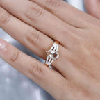 Luxoro 10K Rose Gold Premium Marropino Morganite and Diamond Split Shank Ring 1.65 ctw
