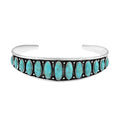 Santa Fe Style Turquoise Cuff Bracelet in Sterling Silver (Adjustable) 6.50 ctw - Sticky add to cart bar