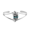 Santa Fe Style Turquoise Cuff Bracelet in Sterling Silver (Adjustable) 3.50 ctw - Sticky add to cart bar
