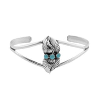 Santa Fe Style Turquoise Cuff Bracelet in Sterling Silver (Adjustable) 3.50 ctw
