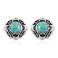 Santa Fe Style Turquoise Earrings in Sterling Silver 1.05 ctw - Sticky add to cart bar