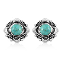 Santa Fe Style Turquoise Earrings in Sterling Silver 1.05 ctw