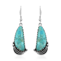 Santa Fe Style Turquoise Earrings in Sterling Silver 1.75 ctw