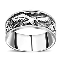 TLV Bali Legacy Sterling Silver Engraved Eagle Ring (Size 10.0) (4.65 g)