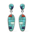 Santa Fe Style Turquoise Earrings in Sterling Silver 5.25 ctw - Sticky add to cart bar