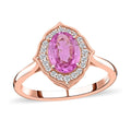 Luxoro 14K Rose Gold AAA Madagascar Pink Sapphire and G-H I2 Diamond Ring 1.50 ctw - Sticky add to cart bar