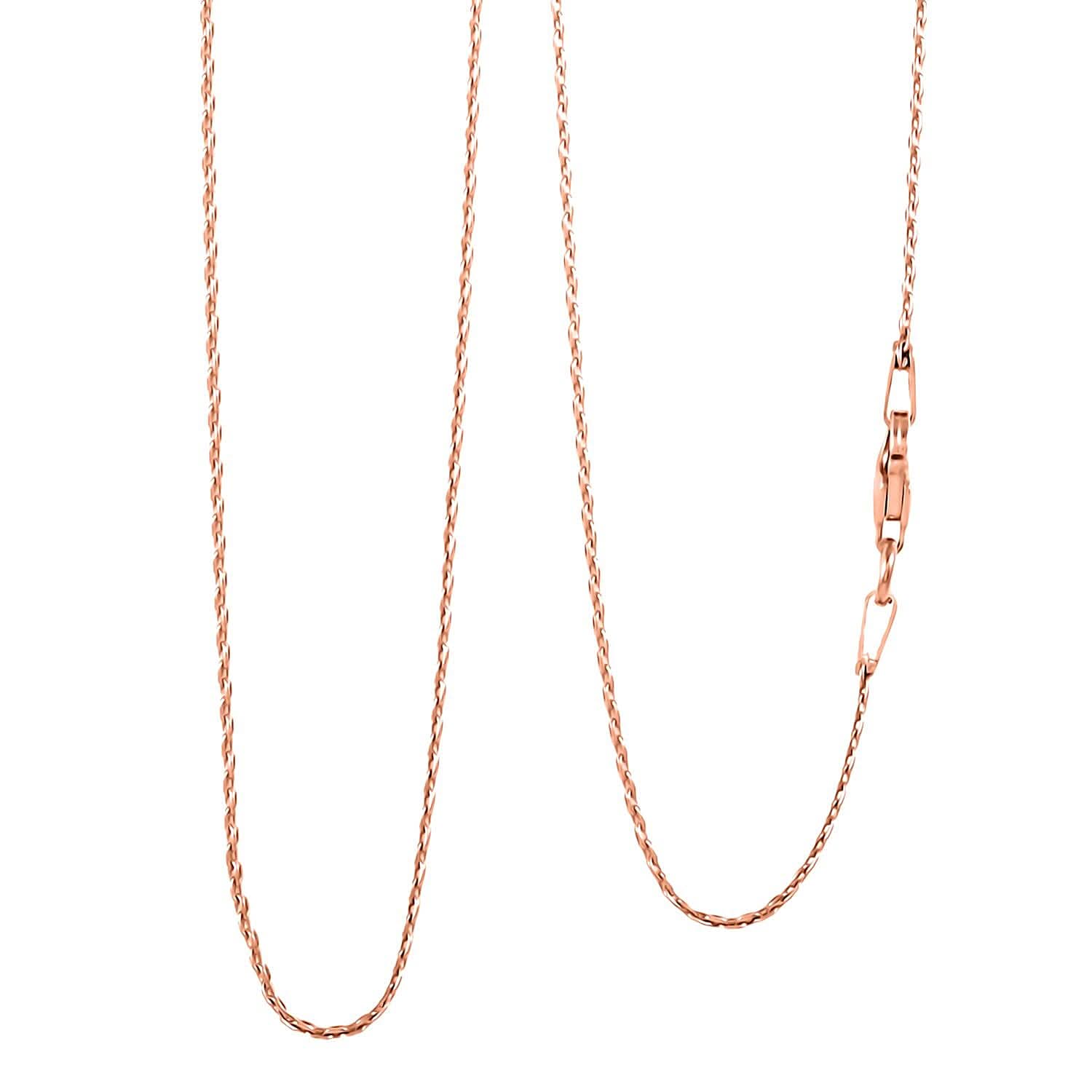 Bismark Chain Necklace in 14K Rose Gold Over Sterling Silver 2.93 Grams 18 Inches