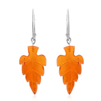 Baltic Amber Leaf Swing Drop Earrings