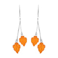 Baltic Amber Sunset Leaf Earrings - Sticky add to cart bar