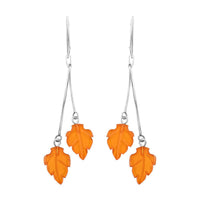 Baltic Amber Sunset Leaf Earrings