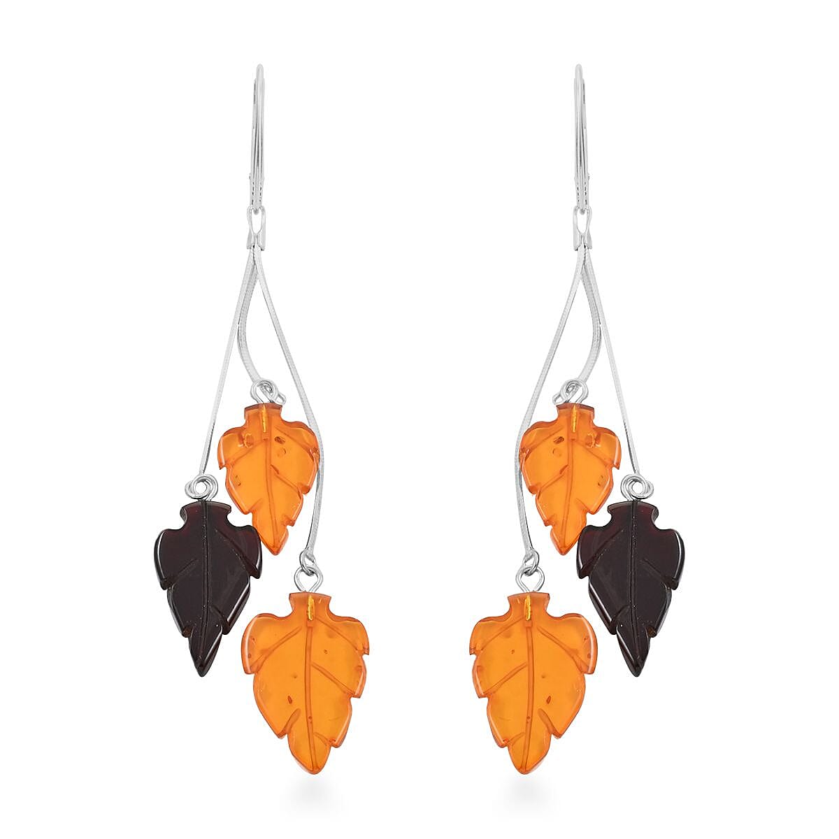 Baltic Amber Beauty Petal Earrings