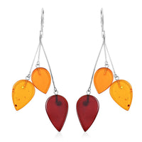Baltic Amber Amber Flame Trio Drop Earrings