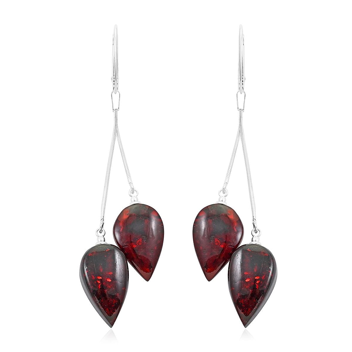 Baltic Amber Woodland Flame Earrings
