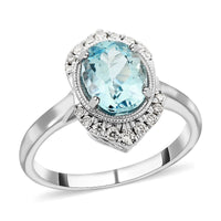 Luxoro Santa Maria Aquamarine, Diamond Ocean's Embrace Ring