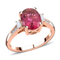 Certified & Appraised Iliana 18K Rose Gold AAA Ouro Fino Rubellite and G-H I2 Diamond Ring 2.25 ctw - Sticky add to cart bar